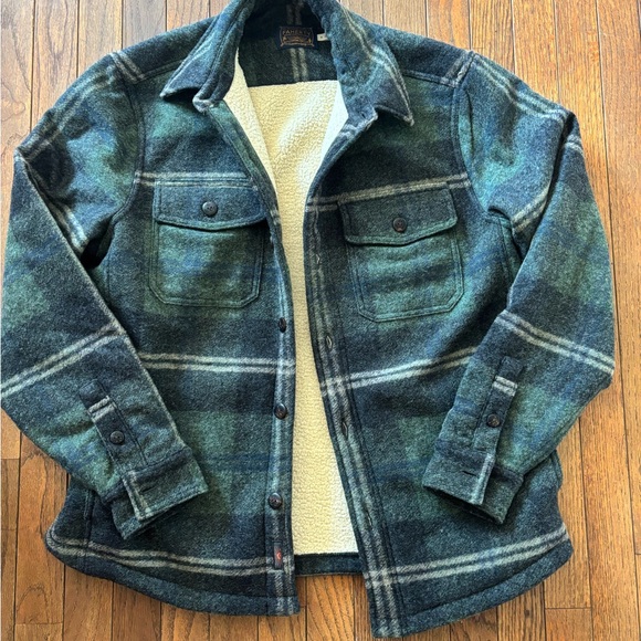 Faherty Other - Filson Men's Sherpa-Lined Wool Shirt Jacket - Green Plaid